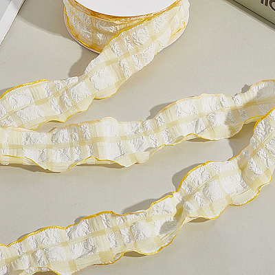 1 Roll Polyester Ruffled Ribbon SRIB-CY0001-14B-1