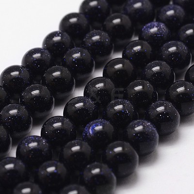 Synthetic Blue Goldstone Beads Strands X-G-D840-81-6mm-1