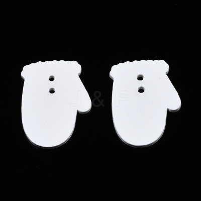 Christmas Theme Spray Painted Wood Connector Charms WOOD-N005-80-1