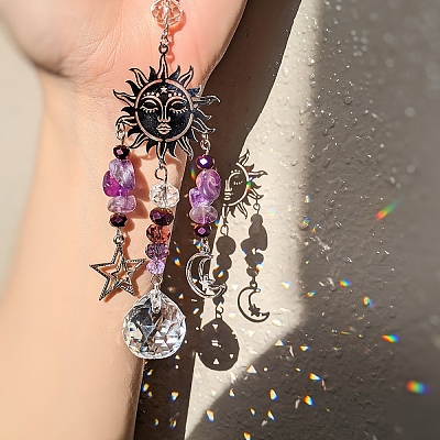 Metal Sun Moon Star Hanging Ornaments PW-WGC079C-01-1