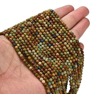 Natural Chrysocolla and Lapis Lazuli Beads Strands G-G278-B01-4mm-1