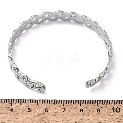 304 Stainless Steel Cuff Bangles for Women BJEW-A160-04P-1