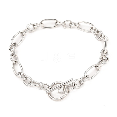Tarnish Resistant Unisex 304 Stainless Steel Figaro Chain Bracelets X-BJEW-H541-06A-P-1