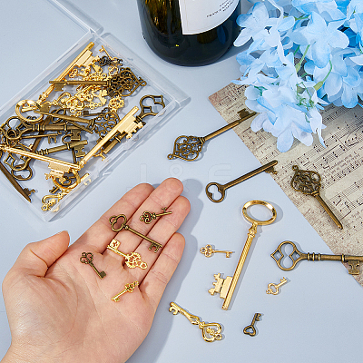 64Pcs 14 Styles Alloy Pendants FIND-DC0008-39-1