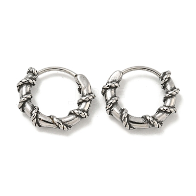 316 Surgical Stainless Steel Hoop Earrings EJEW-D096-19F-AS-1