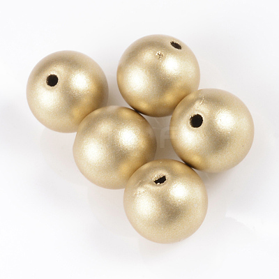 Matte Style Spray Painted Acrylic Beads X-ACRP-S669-12mm-02-1