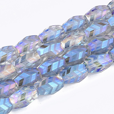 Electroplate Glass Beads Strands EGLA-T018-02-1