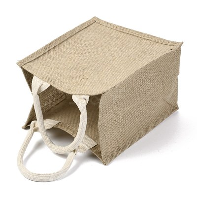 Jute Tote Bags Soft Cotton Handles Laminated Interior ABAG-F003-05-1