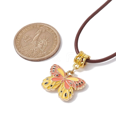 Alloy Enamel Butterfly Pendant Necklaces NJEW-JN04580-01-1