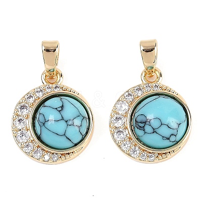 Brass Cubic Zirconia Pendants KK-U043-53G-06-1