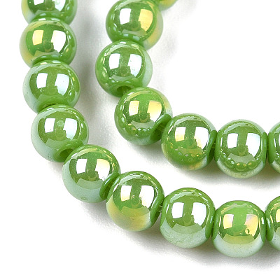 Electroplate Opaque Glass Beads Strands GLAA-T032-P4mm-AB06-1