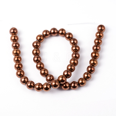 Non-Magnetic Synthetic Hematite Beads Strands G-G091-6mm-1