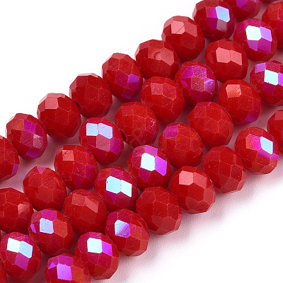 Electroplate Opaque Solid Color Glass Beads Strands LS-EGLA-A044-P6mm-L02-1