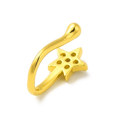 Clear Cubic Zirconia Star Clip on Nose Ring AJEW-F059-16G-1