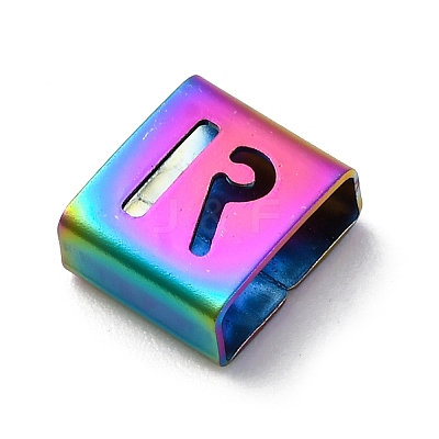 Ion Plating(IP) 304 Stainless Steel Square Slide Charms STAS-L132-07R-M-1