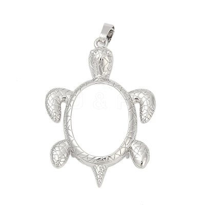 Brass Pendant Cabochon Settings KK-S521-16D-P-1