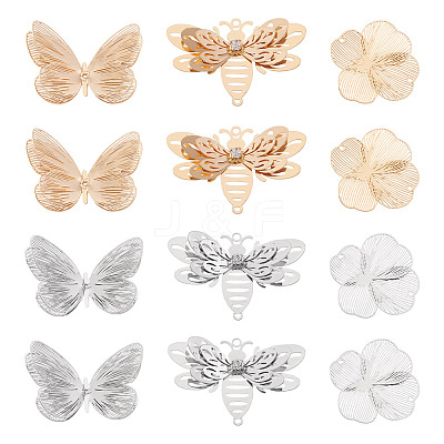 DIY Brass Pendant and Connector Charms Findings Kits DIY-TA0013-46-1