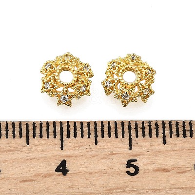 Star Brass Micro Pave Cubic Zirconia Bead Caps KK-K300-05A-G-1