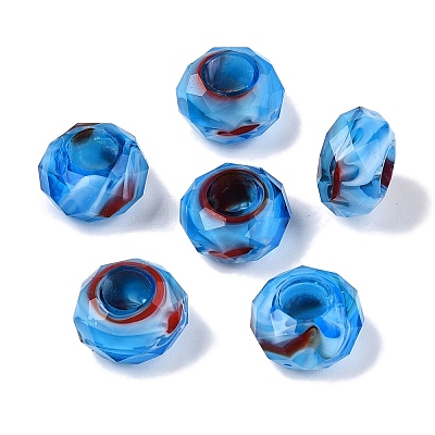 Two Tone Glass European Beads GDA009-7-1