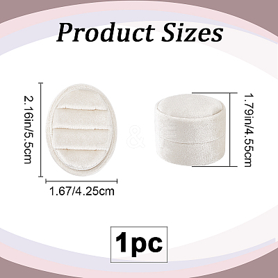 Oval Shape Velvet Rings Storage Gift Boxes CON-WH20001-06A-1