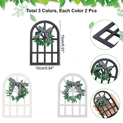 6Pcs 3 Colors Natural Wood Display Decorations HJEW-NB0001-16-1