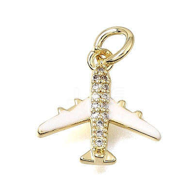 Brass Micro Pave Clear Cubic Zirconia Charms CU-CBAEEA8-36A-G-1
