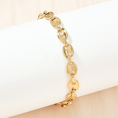 304 Stainless Steel Link Chain Bracelets for Women BJEW-Z143-25G-1
