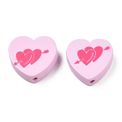 Spray Painted Maple Wood Beads WOOD-Q030-88B-1