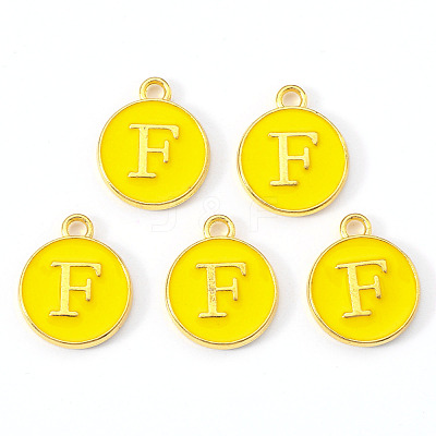 Golden Plated Alloy Enamel Charms X-ENAM-S118-09F-1