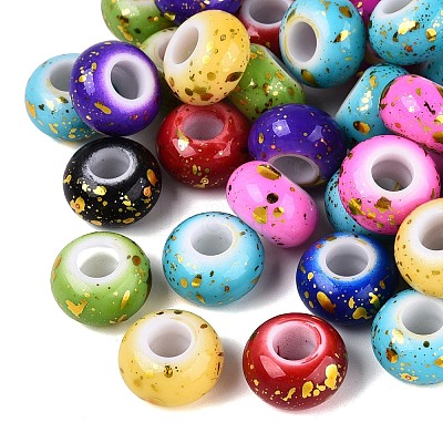 Baking Paint Opaque Acrylic European Beads OACR-Q200-33B-1
