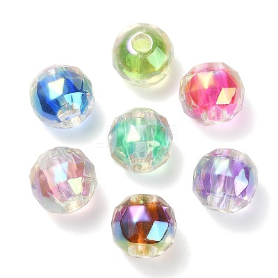 UV Plating Transparent Acrylic European Beads OACR-F004-03-1