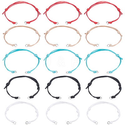 40Pcs 5 Colors Adjustable Eco-Friendly Korean Waxed Polyester Cord Bracelet Making AJEW-SC0003-72-1
