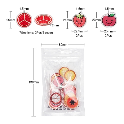 18Pcs Acrylic Pendants OACR-YW0001-22-1
