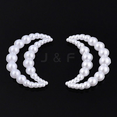 ABS Plastic Imitation Pearl Linking Rings OACR-T015-07-01-1