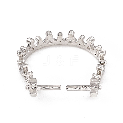 Rack Plating Brass Open Cuff Ring Settings KK-G455-14P-1