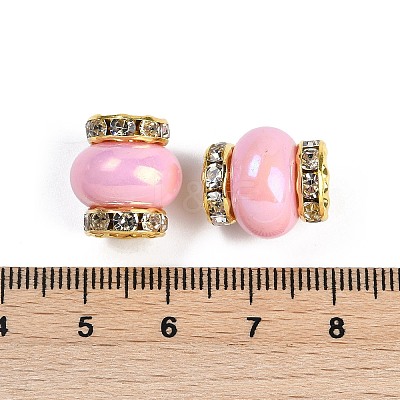 Resin Beads with Brass Rhinestone Rondelle KK-H490-05G-1