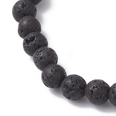 Natural & Synthetic Gemstone Round Beaded Stretch Bracelets for Men Women BJEW-JB12263-03-1