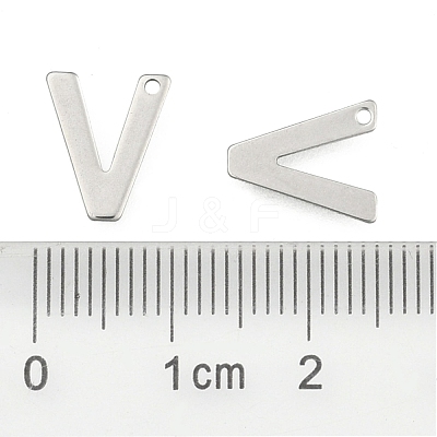 Tarnish Resistant 304 Stainless Steel Letter Charms STAS-O072-V-1