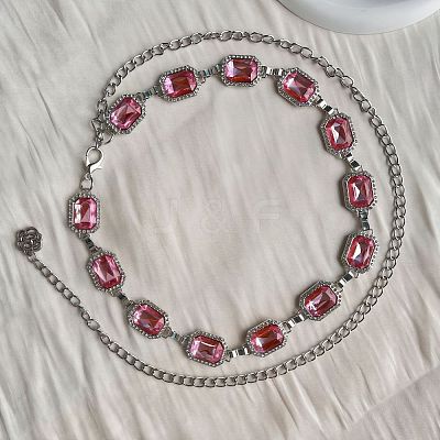 Bohemian Style Alloy Rhinestone Rectangle Link Chain Waist Belly Chains FS-WGF667A-03-1