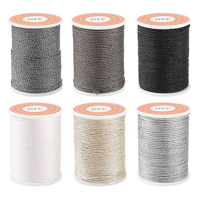 6Rolls 6 Colors Polyester Metallic Thread OCOR-TA0002-82C-1