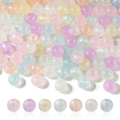 Rainbow Iridescent Plating Acrylic Beads MACR-YW0002-19C-1