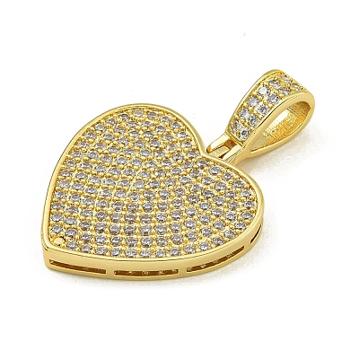 Rack Plating Brass Pave Cubic Zirconia Pendants KK-U029-10G-03-1