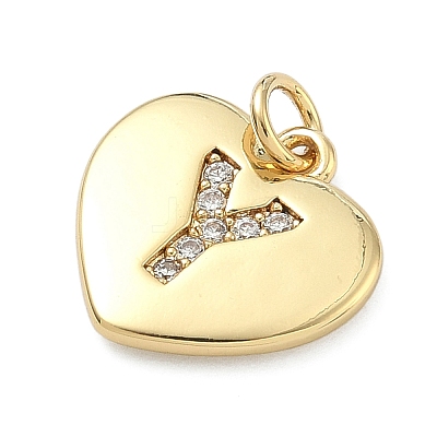 Brass Micro Pave Clear Cubic Zirconia Pendants KK-D229-01G-25-1