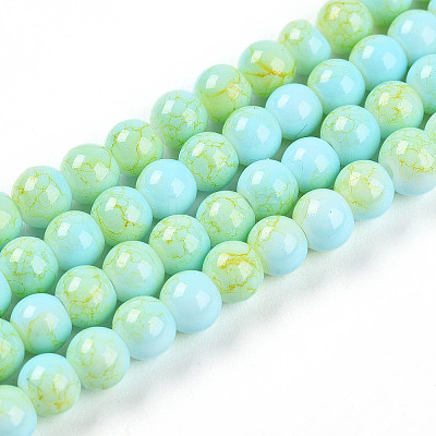 Baking Paint Glass Beads Strands DGLA-N003-4mm-C04-1