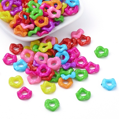 Opaque Acrylic Large Hole Beads SACR-Q099-M61B-1