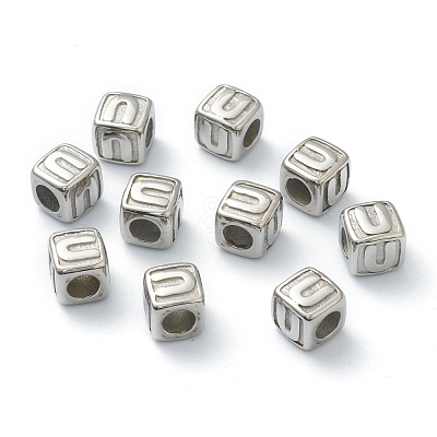 Tarnish Resistant 304 Stainless Steel European Beads STAS-H145-01U-P-1