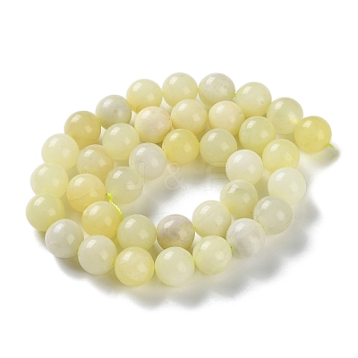 Natural New Jade Stone Round Bead Strands G-O039-16-8mm-01-1