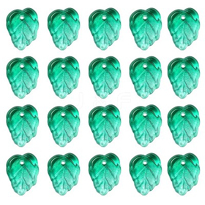 Autumn Theme Two-Tone Transparent Glass Charms GLAA-YW0001-53E-1