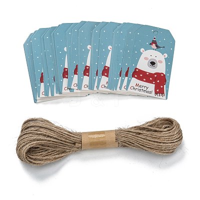 Rectangle Christmas Theme Kraft Paper Cord Display Cards CDIS-K003-02G-1