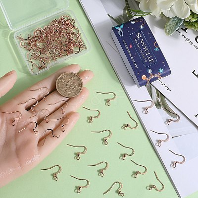 100Pcs 316 Surgical Stainless Steel Earring Hooks STAS-SC0006-43-1
